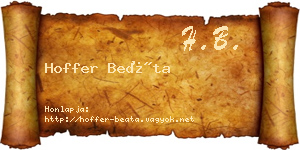 Hoffer Beáta névjegykártya
